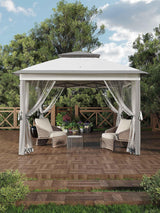 Garveelife 11x11 Pop Up Canopy Tent with Mosquito Netting, Outdoor Canopy Shelter Easy Setup, Water & UV Resistant - Gray Garveelife