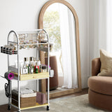 Xubialo Makeup Organizer Cart with Wood Drawers, Rolling Jewelry Holder Organizer and Storage- Hair Dryer Holder Hair Tool Organizer Jewelry Armoire Xubialo