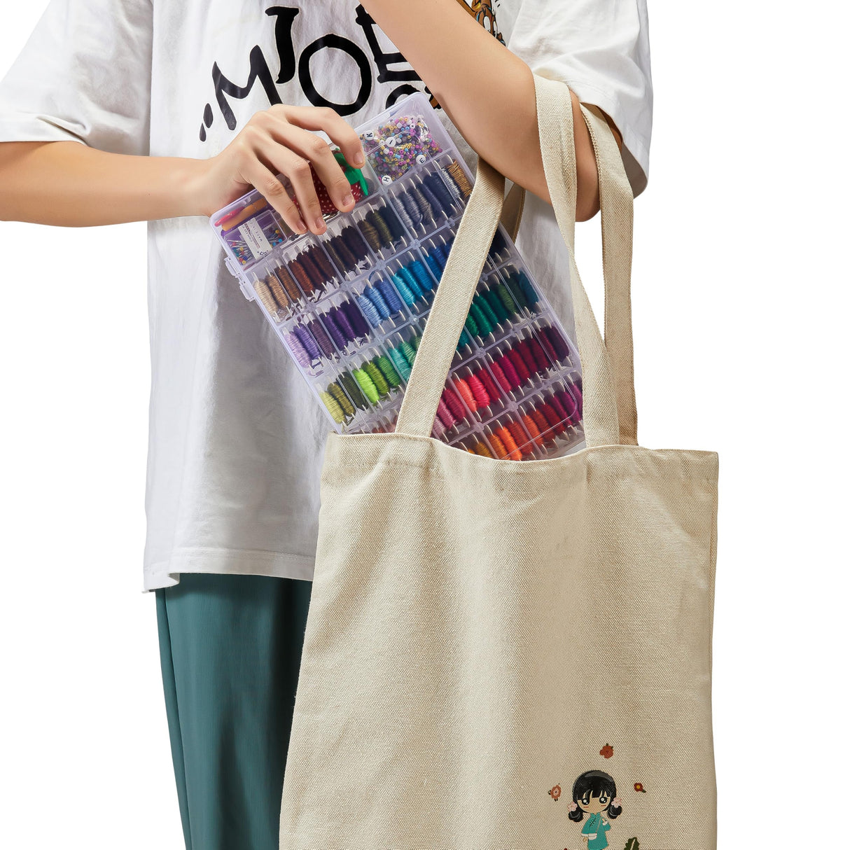 XMZCOLA Embroidery kit for Beginners Adults,1200 Pcs + Friendship Bracelet String Kits with Storage Box,95 Colors Embroidery Thread and 1000 Crafts Beads,Embroidery Floss and Accessories XMZCOLA