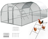 Quictent Large Metal Chicken Coop Run for 20/30 Poultry with Roosting Perch & Swing, 19x10FT Upgraded Outdoor Walk-in Cage Arch Hen Duck Rabbit Yard Farm House, Chicken Wire, Waterproof Roof Tarp Quictent