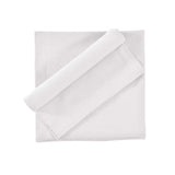 Fingercraft Cloth Napkins, Cotton Linen Blend Napkins Cloth Washable 12 Pack Premium Quality for Parties, Christmas, Thanksgiving, Weddings, Mitered Corner Dinner Napkin for Every Day Use White FINGERCRAFT