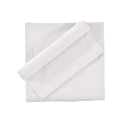 Fingercraft Cloth Napkins, Cotton Linen Blend Napkins Cloth Washable 12 Pack Premium Quality for Parties, Christmas, Thanksgiving, Weddings, Mitered Corner Dinner Napkin for Every Day Use White