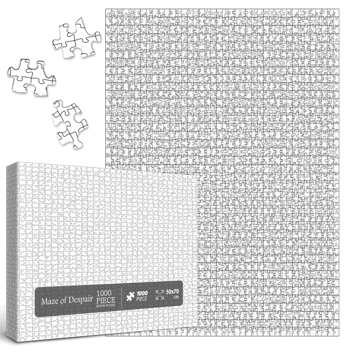 Difficult Puzzles for Adults 1000 Pieces, Impossible Crazy Jigsaw Puzzles, White Blank Challenging Puzzles for Adults Hard IdeaBazar