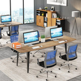 Tribesigns 6FT Conference Table, 70.86L x 35.43W x 29.52H Inches Boat Shaped Meeting Table, Modern Seminar Table for Office Meeting Conference Room (Light Wood Grain, 6ft) Tribesigns