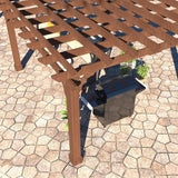 MUPATER 12x20 FT Retratable Wooden Pergola Gazebo for Patio with Arched Roof and Stakes, Outdoor Pergola Garden Shelter Cedar Framed for Backyard,Deck,Garden MUPATER