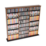 Prepac 3 Column Tall Cabinet Media Storage, Triple Width Wall, Cherry/Black Prepac