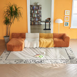 VASOENY 129.53" U Shape Modular Sectional Sofa, Raindrop Velvet Fabric Oversized Sectional Couch, 6 Seat U Shaped Couch with Soft Pillows for Living Room, Office, No Assembly Require VASOENY