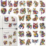 Remuuly 30 Pcs Diamond Painting Magnets Summer Diamond Art Magnet Kits for Adults Spring Flower Animal Cupcake 5D Rhinestones Refrigerator Magnetic Stickers for Fridge DIY Crafts Gifts(Animal) Remuuly