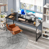 Coleshome 63 Inch Computer Desk, Modern Simple Style Desk for Home Office, Study Student Writing Desk,Black Coleshome