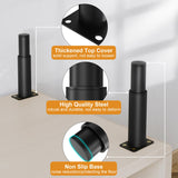 Metal Adjustable Furniture Legs 5.12-9.45 inch, Wlrrcwdttc Sofa Legs Cabinet Legs Adjustable Height Replacement Support Legs for Bed/Couch/Dresser/Chair/Coffee Table, Legs for Furniture Set of 4-Black Wlrrcwdttc