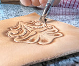 Realeather Leather Stamps Tool Set for Leather Crafting, 10 Stamping Tools, Sheridan Style Stamp Set I Realeather