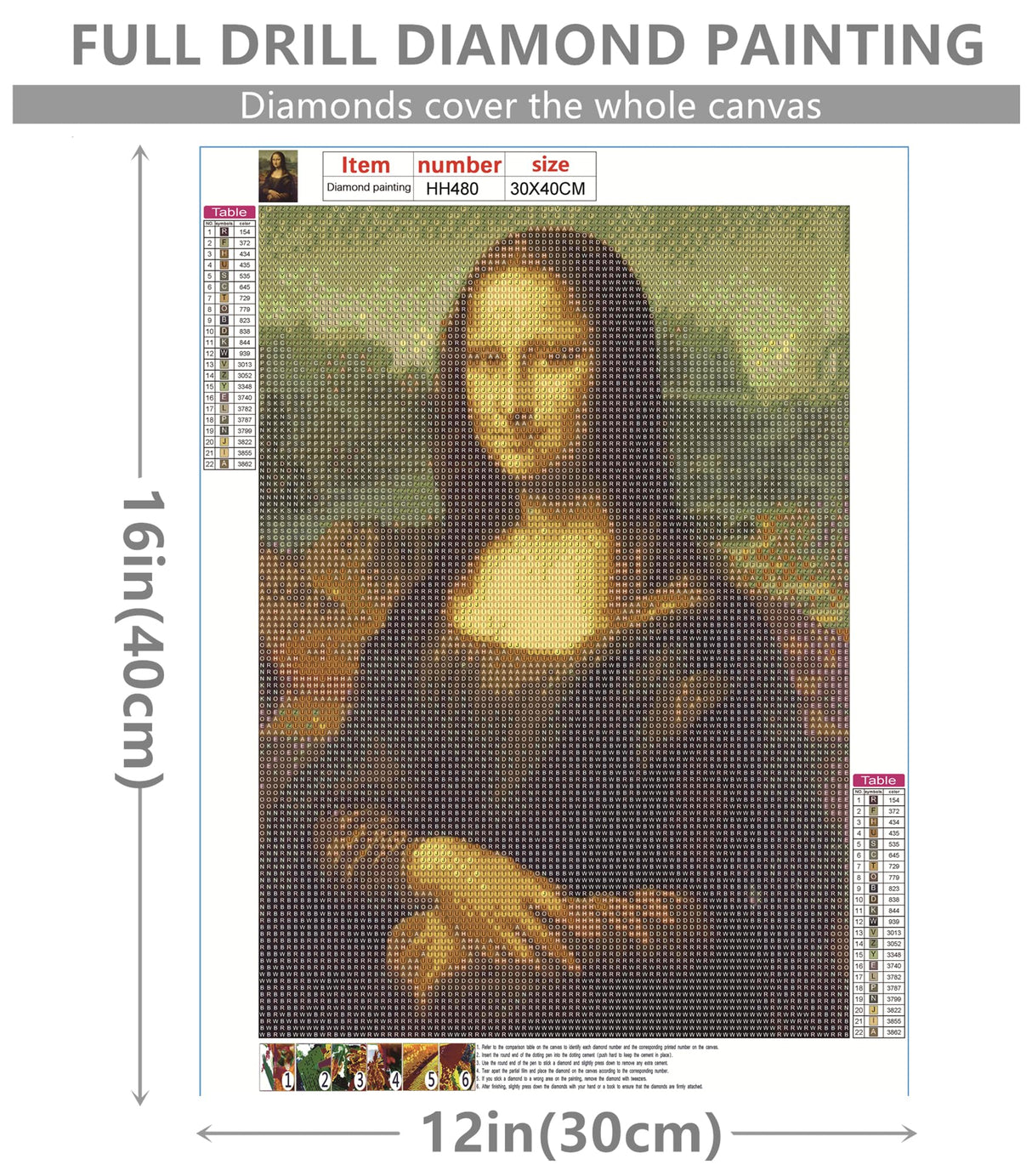 2pcs 5D DIY Diamond Painting Kits, Famous Portrait Paintings Full Drill Crystal Rhinestone Embroidery Arts Craft Wall Decor12x16in, Mona Lisa & Girl with a Pearl Earring YAYOU