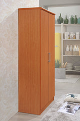 Hodedah 2 Door Wardrobe with Adjustable/Removable Shelves & Hanging Rod, Cherry Hodedah