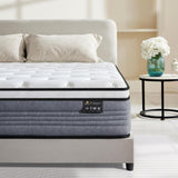 Vipcute Full Mattress, 12 Inch Full Size Mattresses, 12 Inch Hybrid Pocketed Coil Mattress in a Box with Gel Memory Foam Vipcute