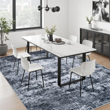 5x7 Area Rug Living Room Rug: Washable Modern Abstract Soft Thin Rug Indoor Floor No Slip Stain Resistant Carpet for Bedroom Dining Room Farmhouse Nursery Home Office - Black FXRHLP