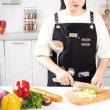 Heavy Duty Work Aprons for Men & Women with Pockets, Premium Cotton Canvas Cross Back Adjustable Tool Apron, for Cooking, Housekeeping, Serving, Woodworking, Gardening, Welding, Pottery, Black PSBP BEAUTY