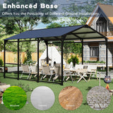 Carport Canopy 10x15 Heavy Duty,Metal Carport with Reinforced Structrure and Base,Outdoor Garage Car Shelter Frame for Pickup, Boat, Car and Tractors，Black TIMWNER