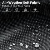 ovios 9 Pieces Patio Furniture Set Outdoor Sectional Sofa Couch with Fire Pit Table Rocking Swivel Chairs Deep Seat Chaise, Modern Modular Wicker Rattan Conversation Set, Black ovios