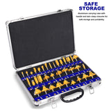 PLATINUMEDGE Router Bits Set, Tungsten Carbide Router Bits Set 1/4 Shank, Router Bit Kit for DIY, Woodworking Project, 35 Piece Set with Premium Aluminum Carry Storage Case PLATINUMEDGE