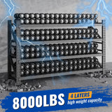 BYNSOE 68" W Storage Shelves 8000lbs Garage Metal Shelving Heavy Duty Garage Shelves Adjustable Storage Shelves for Industrial, Factory, (68" W X 24" D X 63.5" H) BYNSOE