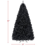 Yaheetech 7.5ft Black Artificial Christmas Pine Tree Seasonal Holiday Carnival Home Party Decoration for Home, Office Indoor Outdoor with 1749 Branch Tips and Foldable Stand Yaheetech
