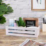 LotFancy Bathroom Decor Box, 2 Pack Wooden Toilet Paper Holder, White Toilet Storage Basket for Back of Toilet, Farmhouse Toilet Tank Topper LotFancy