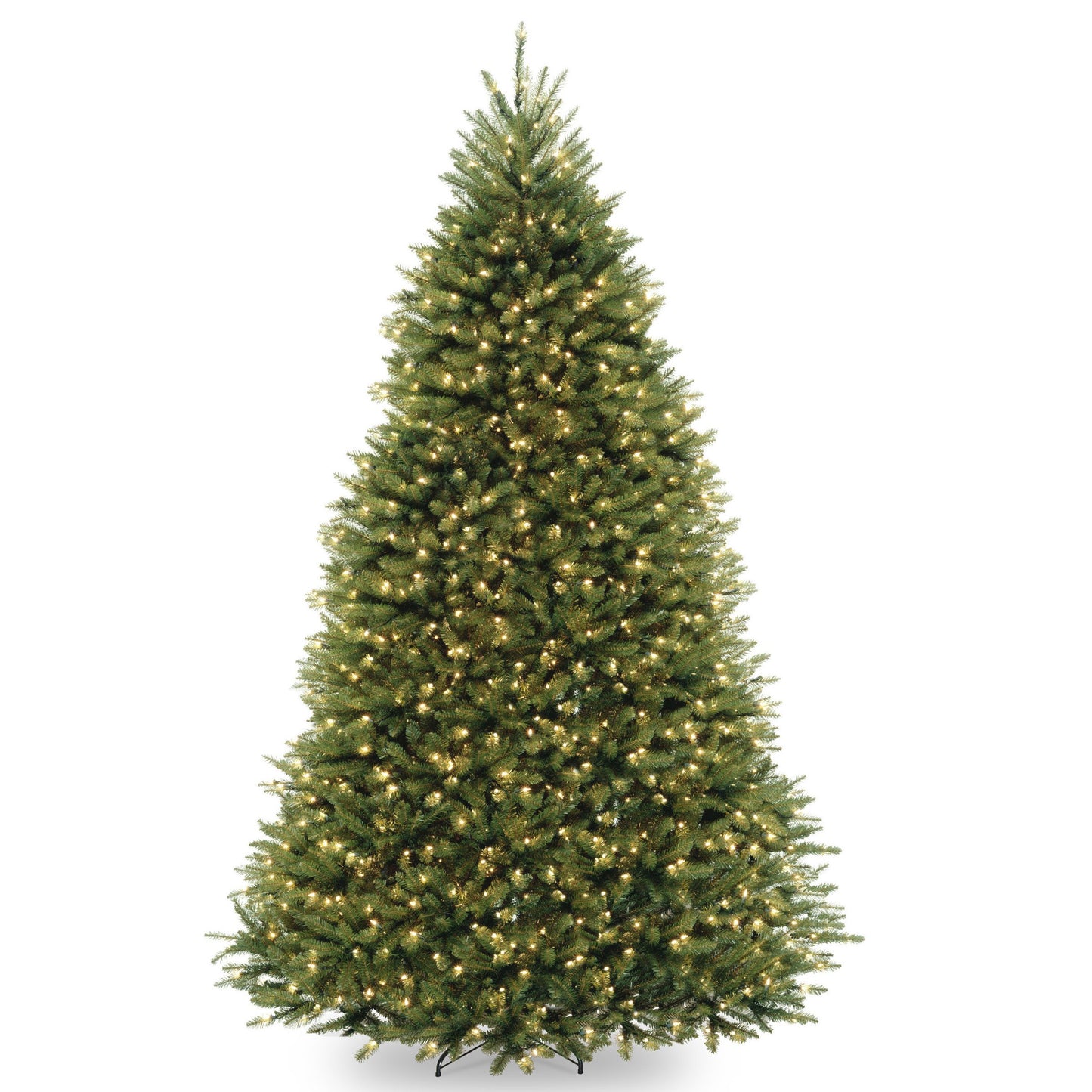 National Tree Company Pre-Lit Artificial Full Christmas Tree, Green, Dunhill Fir, Dual Color LED Lights, Includes Stand, 10 Ft