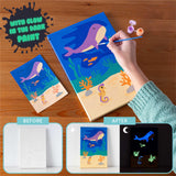 BONNYCO Paint by Numbers Kit for Kids Sea Animals Pack 3 Canvas Paint by Number Canvas Framed, Ocean Gifts for Kids, Arts and Crafts 4-6 8-12 Pintar por Numeros Pre Drawn Painting Under Sea Crafts BONNYCO