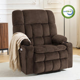 MCombo Oversized Power Lift Recliner Chair for Elderly, Dual Motor Lift Chair with Heat and Massage, Lay Flat Lift Chair for Big and Tall, Cup Holders, Fabric R7891 (Oversize, Mocha) MCombo