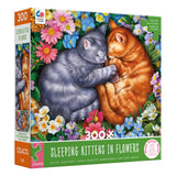 Ceaco - Sleeping Kittens in Flowers - 300 Oversized Piece Jigsaw Puzzle, 24 x 18 Ceaco