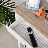 HOMCOM Modern Style Sofa Console Entry Hallway Table with Drawer and Shelves, Sturdy Build, and Large Storage, White HOMCOM