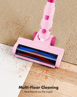 Trucozie Cordless Vacuum Cleaner, 8-in-1 Lightweight Stick Vacuum with 45mins Runtime, Powerful Suction, Rechargeable Cordless Vacuum for Carpet, Tile, Pet Hair, Hardwood Floors, Pink Trucozie