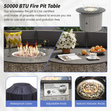 VONZOY Patio Sectional Furniture Outdoor 12-Piece Grey Rattan Curved Sofa Set with Fire Pit Table,Storage Table,Pillows,Fit for Pool Backyard Balcony Porch Lawn (Grey) VONZOY