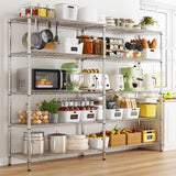 REIBII 58" W Storage Shelves Wire Shelving Load 1400LB Metal Shelves for Storage 5 Tier Heavy Duty Shelving Unit with Shelf Adjustable Garage Shelving Rack Pantry Kitchen 58" W x 59" H x 13.8" D REIBII
