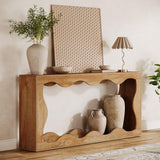 Tribesigns 63 Inches Farmhouse Console Table with Storage, Couch Table Behind Sofa, Long Entryway Table, Sofa Console Table, Narrow Console Table, Hallway Table for entryway Living Room, Wood Grain Tribesigns