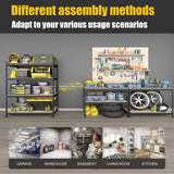 PrimeZone 40" W x 20" D x 59" H Heavy Duty Storage Shelves, 4 Tier Adjustable Garage Shelving Unit, Metal Organizer Shelf Utility Rack for Warehouse Pantry Closet Kitchen, Black, 2 Pack PrimeZone