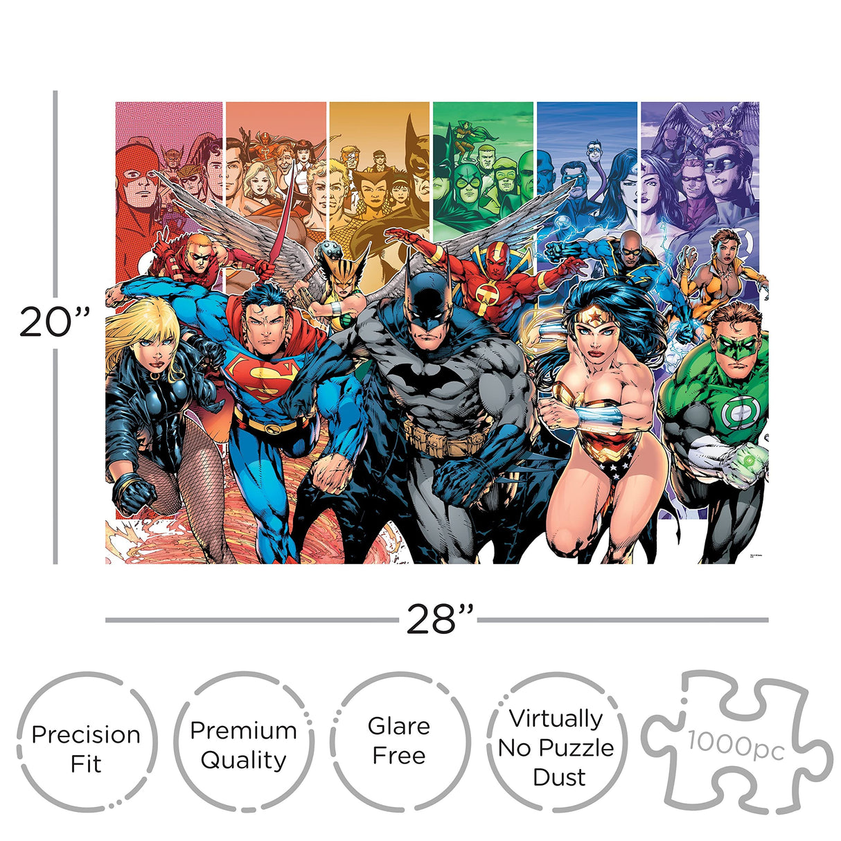AQUARIUS DC Comics Puzzle Justice League (1000 Piece Jigsaw Puzzle) - Officially Licensed DC Comics Merchandise & Collectibles - Glare Free - Precision Fit - 20 x 27 Inches AQUARIUS