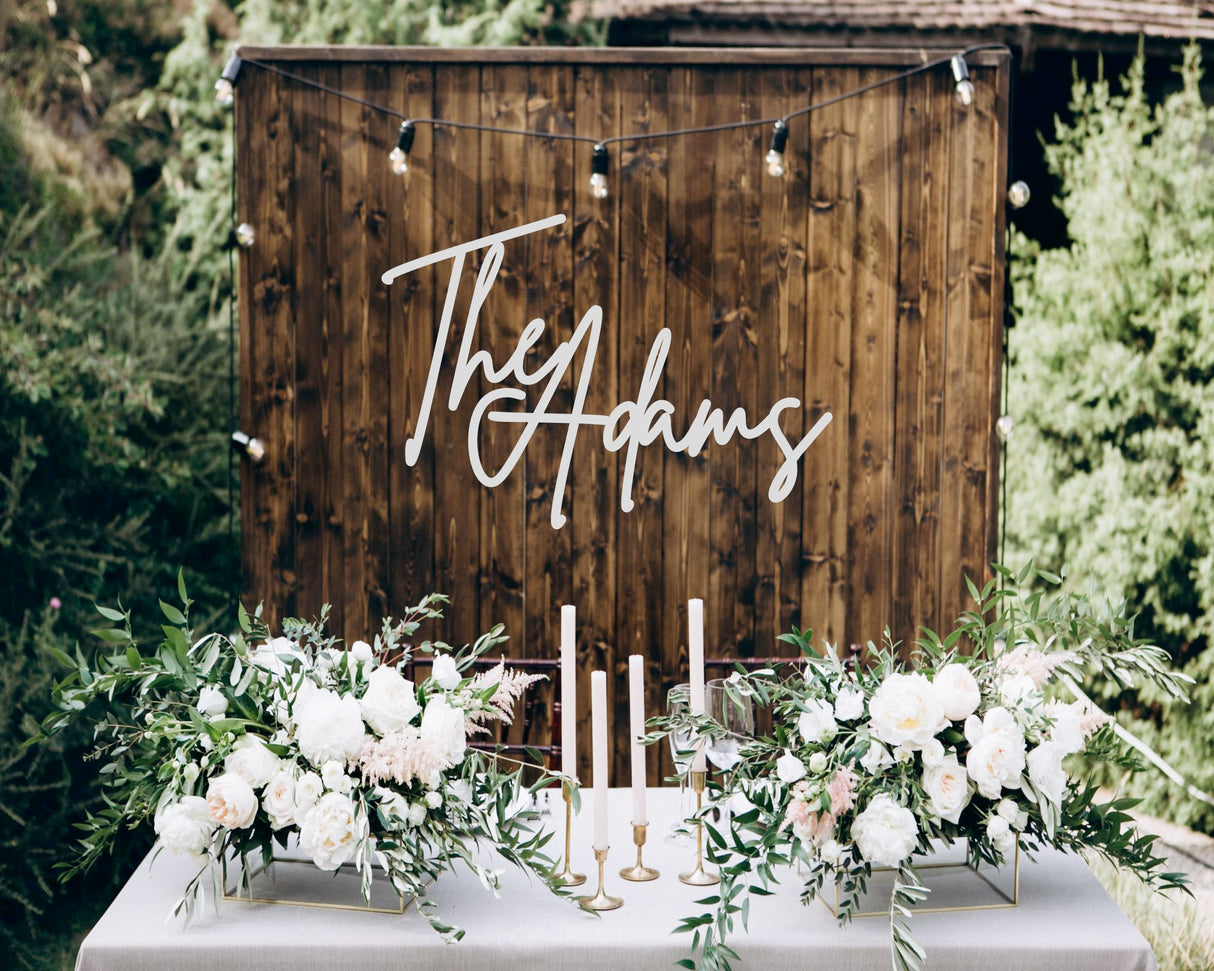 Wedding Backdrop Sign, Personalized Last Name Signs, Custom Wood name Sign, Any name or words WoodArtSupply