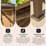 YOLENY 12' x 12' Hardtop Gazebo, Metal Gazebos with Aluminum Frame, Double Galvanized Steel Roof, Curtains and Netting Included, Pergolas for Patios, Garden, Parties, Lawns YOLENY