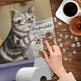 1000 Piece Jigsaw Puzzle Crappy Cat Meow Time Gag Gifts for Women Cat Pooping Puzzle Funny White Elephant Gift Funwares