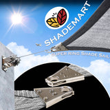 ShadeMart 30' x 30' x 30' Grey Sun Shade Heavy Duty Triangle Shade Sail, Custom Size Super Ring Canopy Awning Shades for Patio Carport Yard UV Blockage Commercial Grade 260 GSM ShadeMart