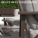 RoyalCraft Patio Loveseat, All-Weather Outdoor 2 Seats Sofa Couch,Khaki Metal Furniture with Gray Cushions RoyalCraft