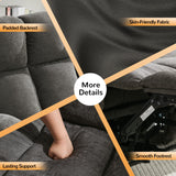 Oversized Loveseat Recliner Sofa, Big Large Reclining Sofa with Cup Holders & Side Pockets, Traditional 2-Seater Manual Recliner Couch for Living Room, RV, Home Theater (Fabric, Grey) Sofetura