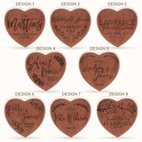 Personalized Wooden Ring Box, Custom Ring Bearer Box, Wooden Heart Ring Box for Wedding Ceremony, 8 Designs with Names and Family Name, Engagement Ring Holder for Proposal, Wedding Keepsake Personalization Lab