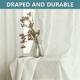 Farmhouse Linen Curtains - 84 Inch Length, 2 Panels Set, Tab Top Semi Sheer Light Filtering Country Boho Curtains for Living Room, Bedroom, Nursery, 52x84 Inches, Neutral Cream KOUFALL