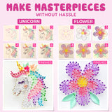 Hapinest String Art Craft Kit for Kids Ages 10-12 and Up, 3D String Art Kit Crafts for Teens, Birthday Gifts for Tween Girls Ages 10 11 12 Years Old and Up, Makes 3 Designs - Unicorn, Cat, and Flower Hapinest