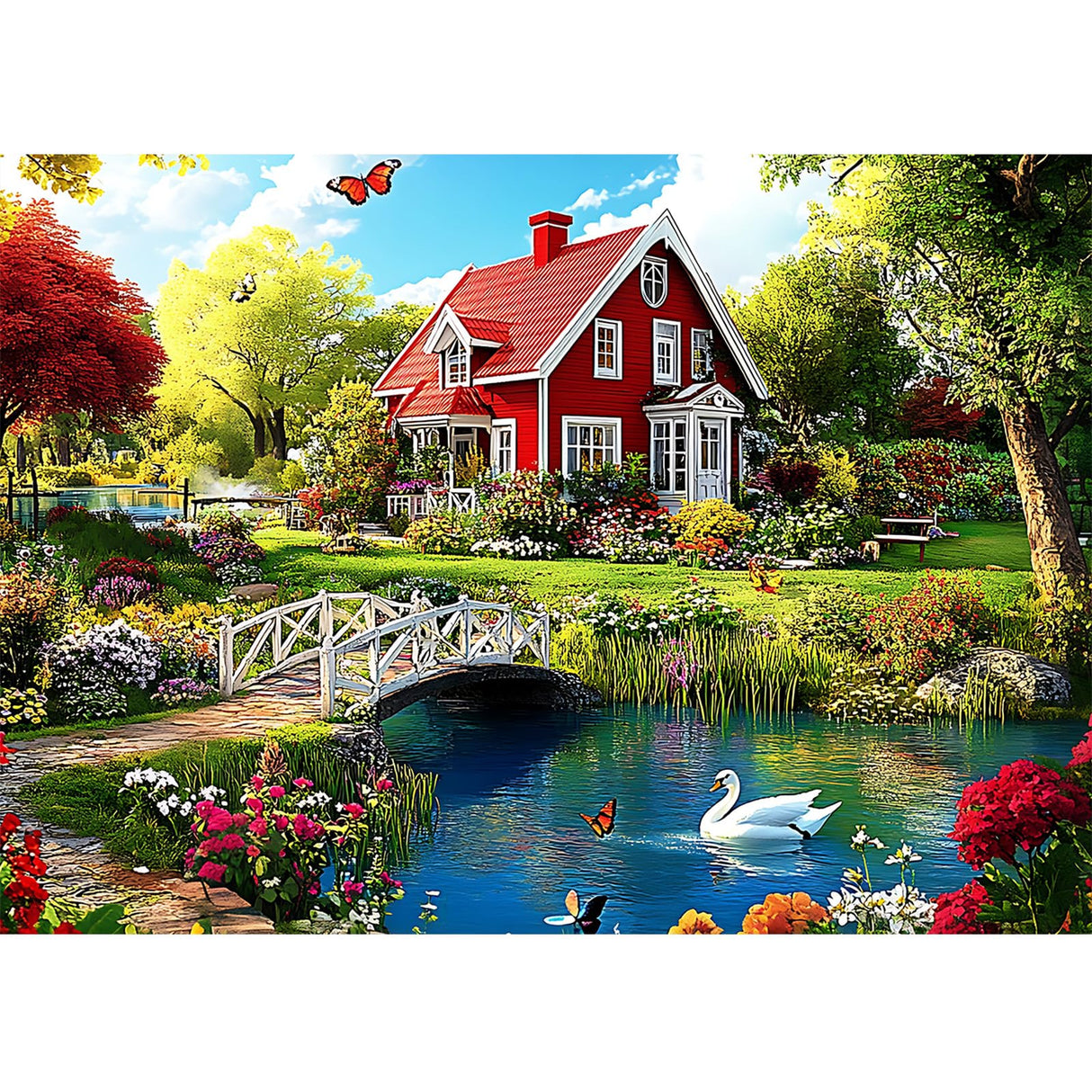 CEOVR Scenery Diamond Painting Kits for Adults, Garden Landscape Diamond Art Dots 5D Full Drill DIY Gem Art, Adult Crafts Kits Arts and Crafts, Wall Decor for Home Office 12x16in CEOVR