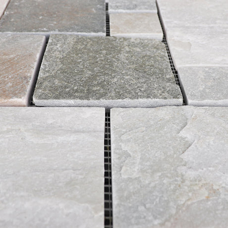 3rd Street Inn Slate Stone Tiles - Stone Outdoor Deck Tiles - Interlocking Patio Tiles - 12" x 12" Patio Flooring - Indoor/Outdoor Floor Tiles - Balcony Flooring (Colorful Stone, 6 Pack) 3rd Street Inn
