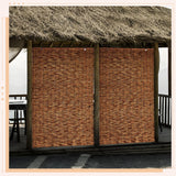 SHYDZYYC Reed Roller Shades,2 Pcs 48" W x 72" H Waterproof Privacy Screen Bamboo Outdoor Blind, Reed Curtain for Porch, Patio, Yard, Windows (Brown) SHYDZYYC