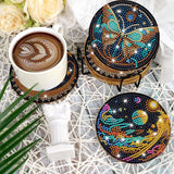 Mystical Moon Diamond Art Coasters: 8 Pcs Witchy Diamond Painting Coaster with Holder and Cork Pads, Celestial Diamond Art Coasters for Adults Beginners DIY Crafts Home Decor Gifts CRASHOT
